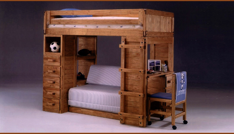 pine loft bed